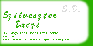 szilveszter daczi business card